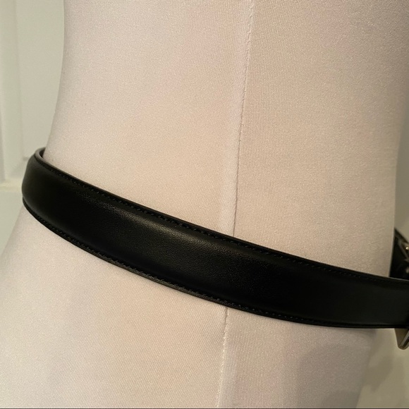 SILPADA BELT BLACK ITALIAN LEATHER 1” Wide SILVER TONE BUCKLE SIZE M WOMENS main image 5